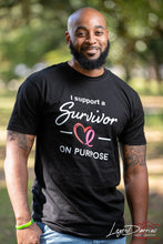 Load image into Gallery viewer, I Support A Survivor On Purpose T-shirt