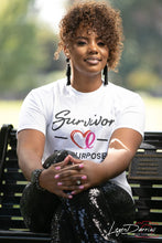 Load image into Gallery viewer, Survivor On Purpose White Signature T-shirt
