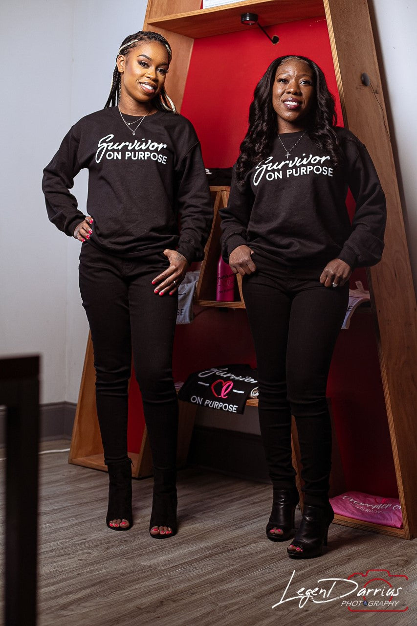 Survivor On Purpose Black Sweatshirt